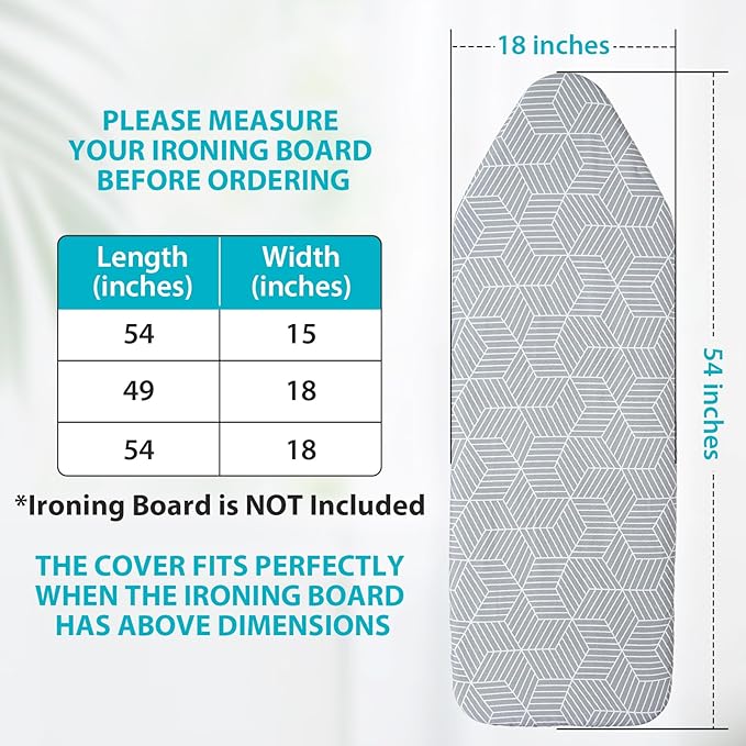 Seiritex Extra Wide Ironing Board Cover and Pad 18 x 54 inch Heat Reflective - Image 6