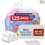Reli. 40 to 45 Gallon Trash Bags Heavy Duty | 125 Trash Bags by Reli