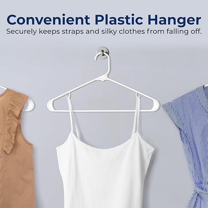 SereneLife 50 Pack Plastic Hangers, Space-Saving Closet Organizers, Durable and - Image 7