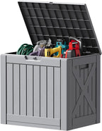 Devoko 40 Gallon Deck Box Outdoor Storage Box Waterproof for Patio, Large Outdoor Storage Bench Lockable for Outside (Gray, 40 Gallon) by DEVOKO