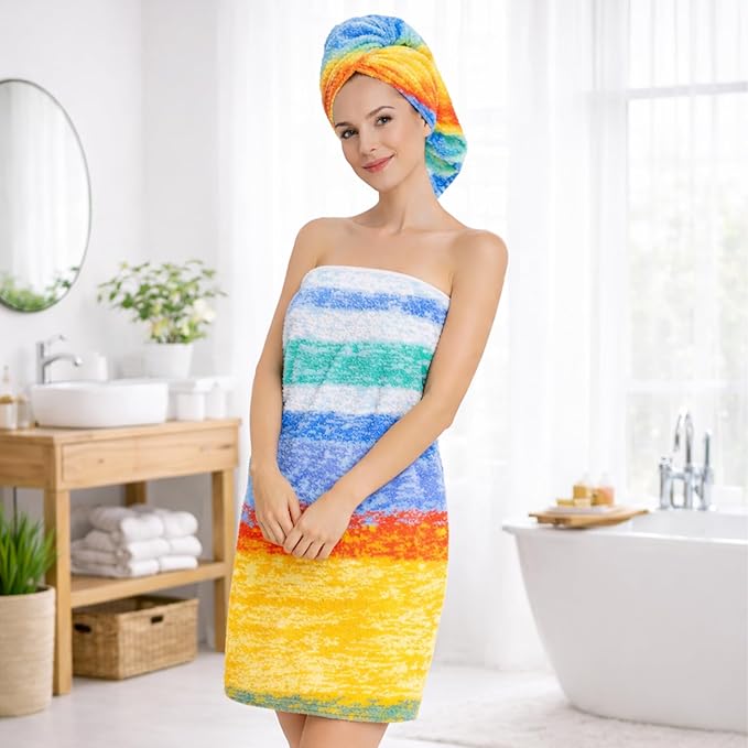 SEMAXE Colorful Bath Towel Set, 100% Cotton Bathroom Towels - Image 8