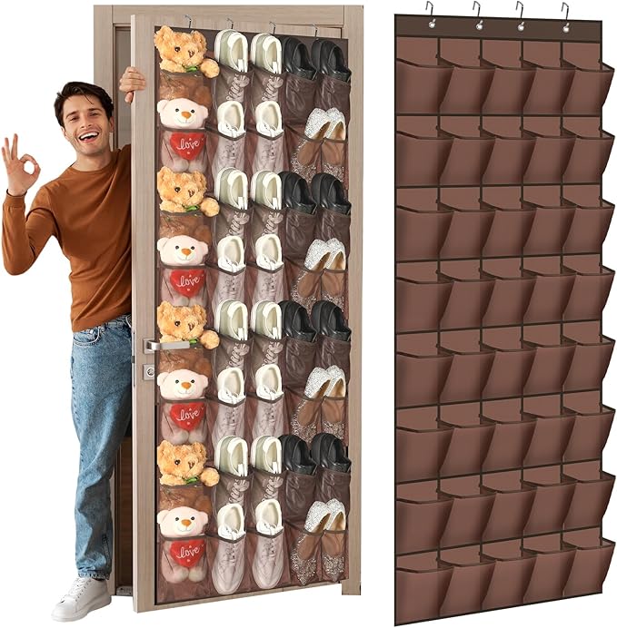 Windyun 40 Over the Door Shoe Organizer Large Breathable Mesh Pockets Hanging by Windyun
