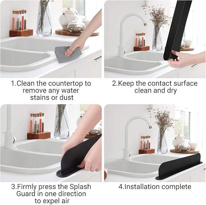 19.29 inch Sink Water Splash Guard, Silicone Sink Splash Guard, Backsplash - Image 6