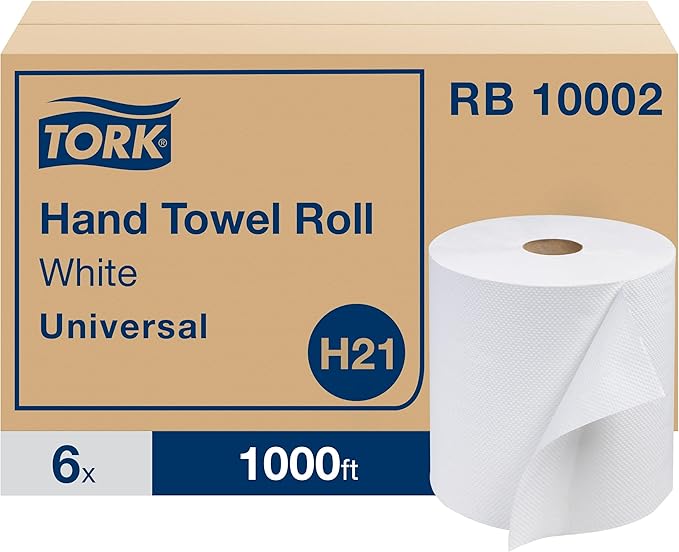 Tork Paper Hand Towel Roll White H21, 100% Recycled Fiber, 6 Rolls x 1000 ft - Image 2