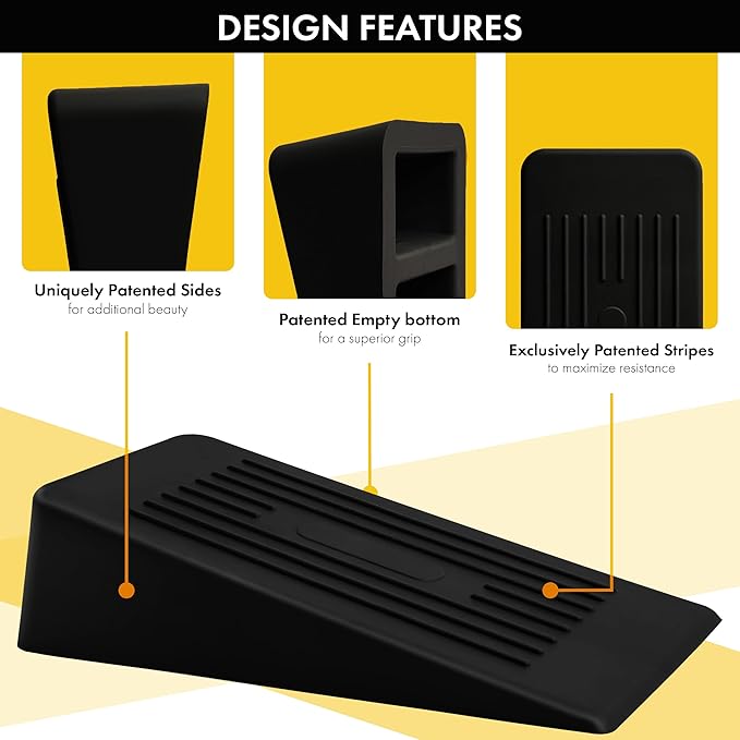 Large Door Stoppers for Bottom of Door, 1.9” Anti-Skid Rubber Door Stop Wedge - Image 4