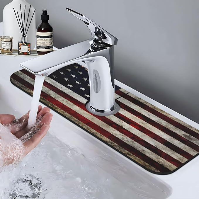 American flag Kitchen sink faucet pad, strong water absorption, anti slip - Image 7