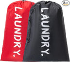 2 Pack 28" x 40"Travel Laundry Bag, Machine Washable Dirty Clothes Organizer by Unknown
