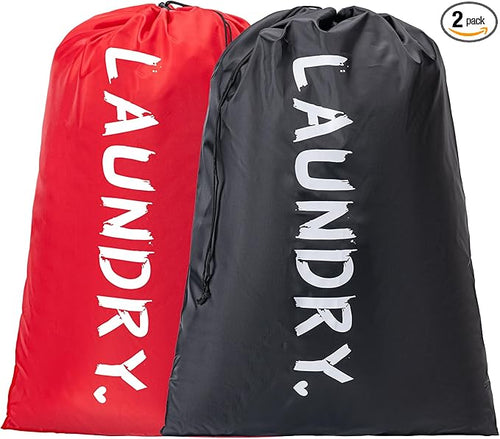 2 Pack 28" x 40"Travel Laundry Bag, Machine Washable Dirty Clothes Organizer by Unknown
