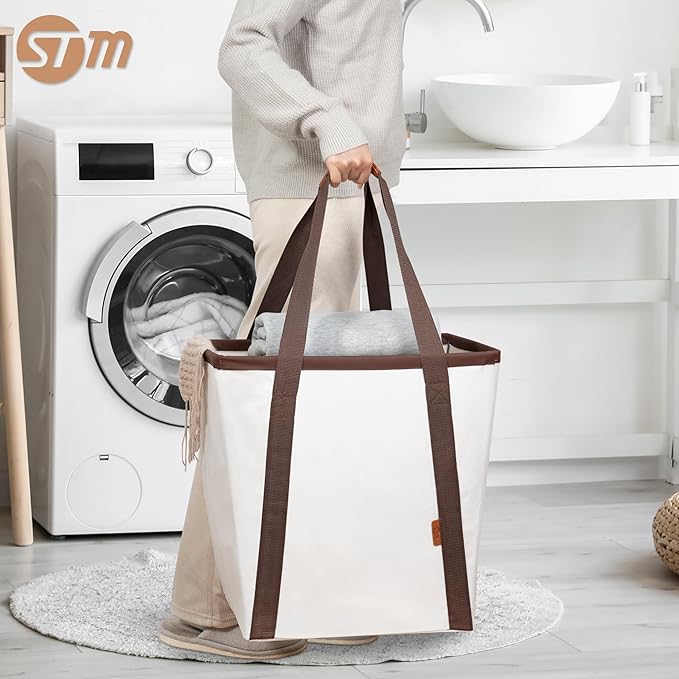 STORAGE MANIAC Collapsible Laundry Caddy, 64L Large Collapsible Laundry Basket - Image 8