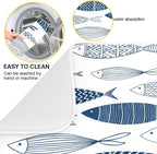 Cartoon Fish Dish Drying Mat for Kitchen Counter Absorbent Microfiber Drying Pad - Image 2
