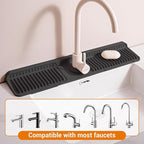 Faucet Mat for Kitchen Sink, Snap-On Design & 7°slope Fast Drain, Folding Sink - Image 7