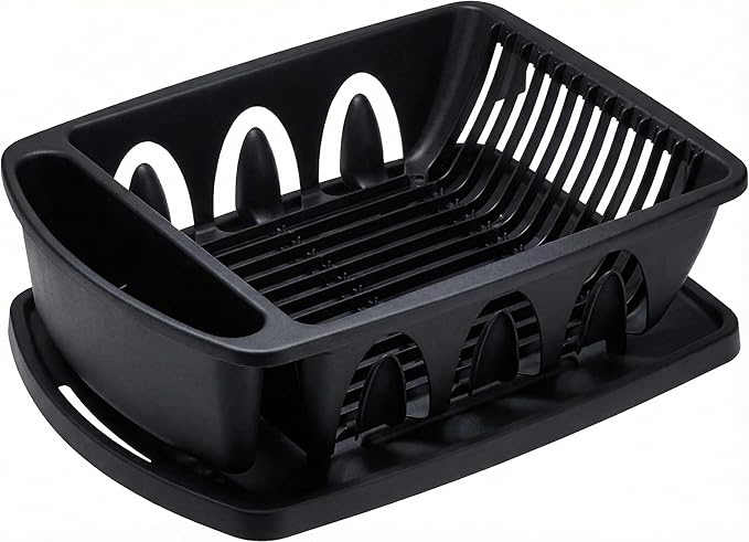 Tribello Sink Dish Drying Rack, Heavy Duty Hard Plastic Drying Rack, Dish by Tribello