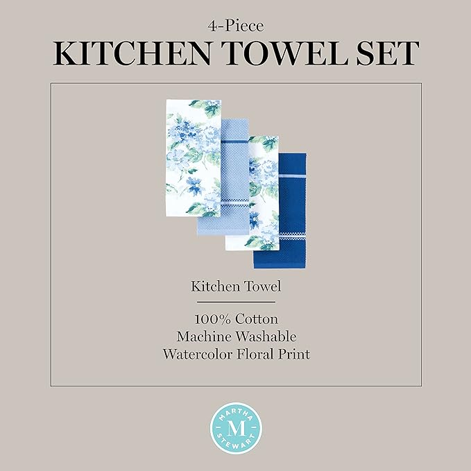 Martha Stewart Amber Floral Kitchen Towel Set 4-Pack - Image 10