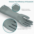 MAMISON Reusable Household Dishwashing Cleaning Rubber Gloves, Non-Slip Kitchen - Image 2