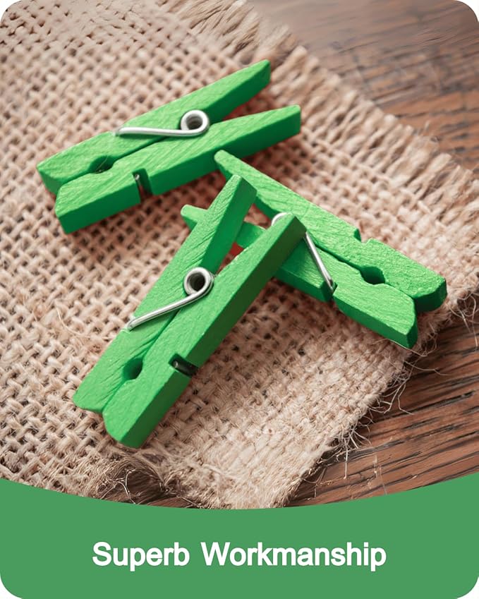 Mini Clothes Pins Wooden Colored Green Small Clothespins - Image 9