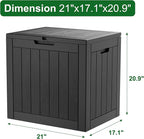 Outdoor Storage Box, Resin Deck Boxes Indoor and outdoor, Waterproof Storage Box Lockable Lid (Black,35 Gallon-2Pack) - Image 2