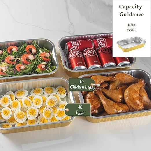 13" x 8.8" Heavy-Duty Aluminum Foil Pans - Image 2