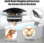 Bathtub Drain Stopper, Pop Up Tub Stopper and Cover, Bottom - Image 5