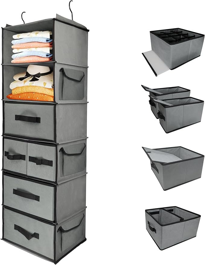 Durable 6-Tier hanging closet organizer by Folzaelar