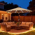 ABCCANOPY Durable Solar Led Patio Umbrellas with 32LED Lights 11FT (Khaki) - Image 2