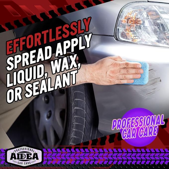 AIDEA Microfiber Applicator Pad-8Pack, Car Wash Sponge, Premium Microfiber - Image 4