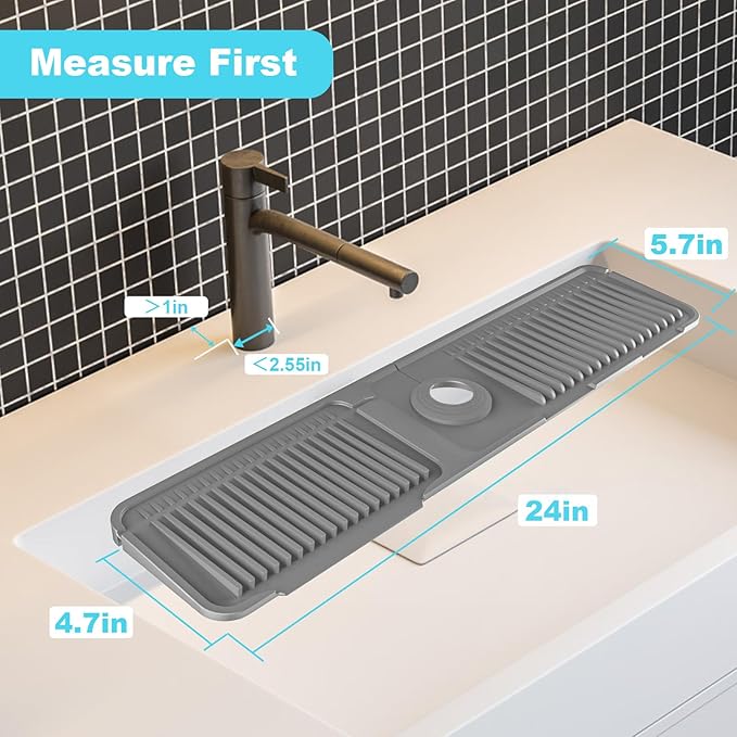 Folding sink splash guard behind faucet-faucet mat - Image 3