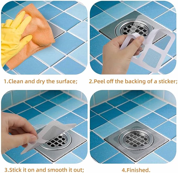20 Pack Disposable Shower Drain Cover Hair Catcher 4" X 4" Shower Drain Mesh - Image 5