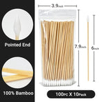 500/1000 Count 6'' Long Round/Pointed Cotton Swabs Durable Stem, Lint- Free Gun - Image 2