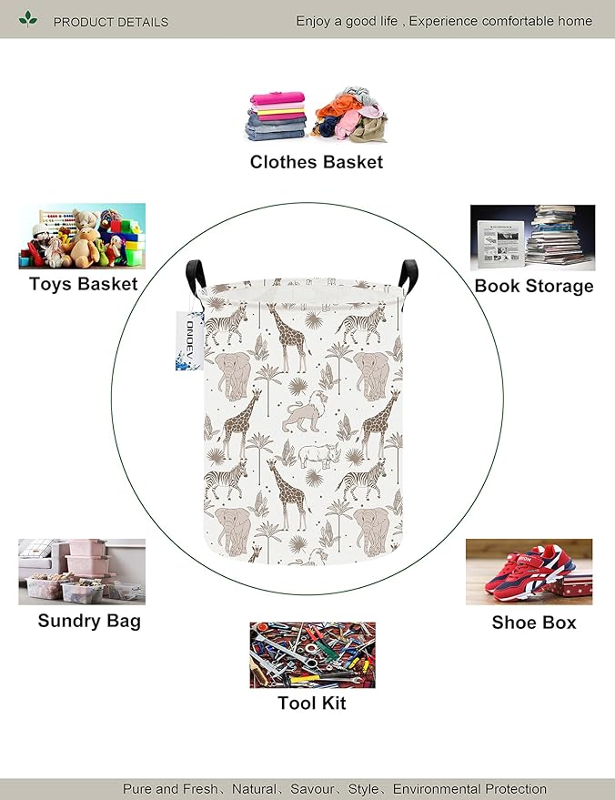 Round waterproof laundry basket, foldable storage basket, laundry Hampers - Image 3