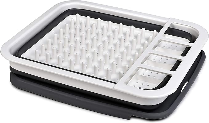 Masirs Pop-Up Collapsible Dish Drying Rack: Convenient Storage, Drains into Sink - Image 4