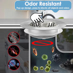 Semour 3 in 1 Kitchen Sink Drain Strainer, 304 Stainless Steel Kitchen Sink - Image 5