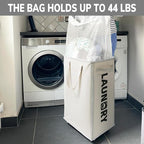 Goodpick Laundry Baskets with Wheels and Handle, Clothes Laundry Basket with - Image 6