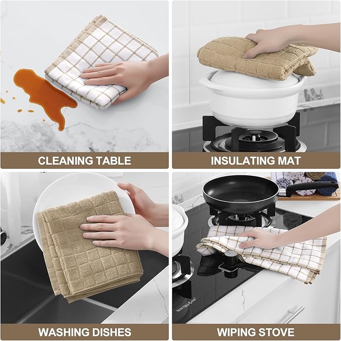 Homaxy Premium Cotton Kitchen Towels 16"x 28", Large Natural Ring Spun 390 GSM - Image 4