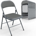VINGLI 20 Pack Folding Chairs with Padded Seats, Metal Frame with Pu Leather Seat & Back, Capacity 350 lbs, Gray by VINGLI
