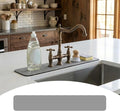 Customizable Faucet Mat for Kitchen Sink: 24" L x 4" W Grey Bathroom Counter by EazziSwitch