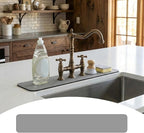 Customizable Faucet Mat for Kitchen Sink: 24" L x 4" W Grey Bathroom Counter by EazziSwitch