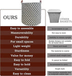 Waterproof Laundry Hamper Collapsible Laundry Basket Leather Handle Laundry Bag - Image 4