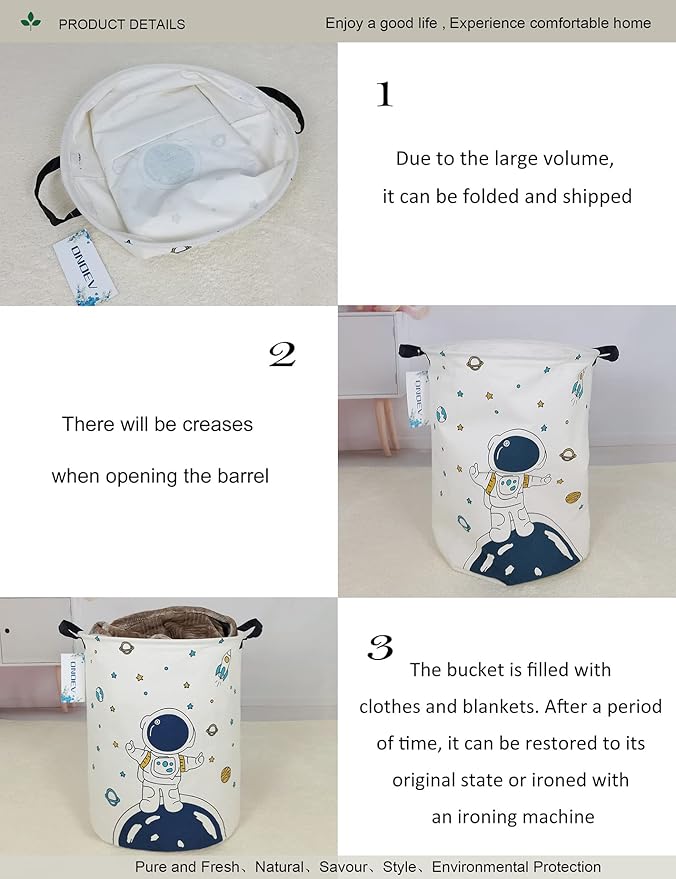 Round Fabric Storage Bin, Decorative Basket, Organizer Basket - Image 5
