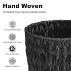 Wicker Trash Can, Small Trash Can, Handwoven Waterproof Wicker Trash Basket - Image 5