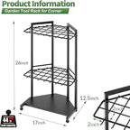 Garden Tool Organizer for Corner - Heavy Duty Metal Rack with 34 Storage Compartments & 14 Hooks for Shovels, Rakes, Long-Handled Tools, Ideal for Garden, Shed, Garage Storage - Image 6