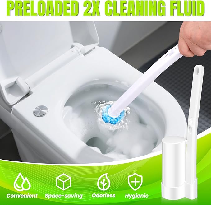 KOKL Disposable Toilet Bowl Wand Refills, Toilet Brushes and Holder, Disposable - Image 2