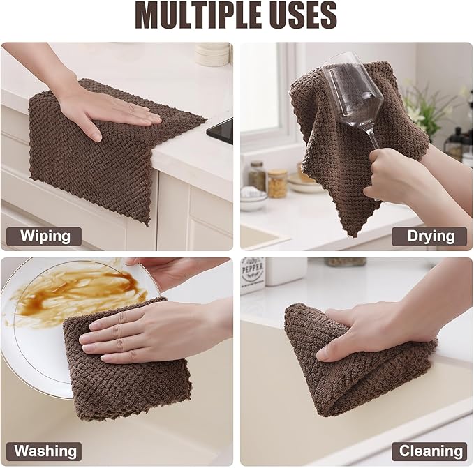 Homaxy 12 Pack Kitchen Dish Cloths, Ultra Soft and Absorbent Dish Towels - Image 5