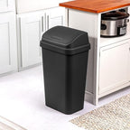 Sterilite 12-Pack Swing Top Wastebasket, Sleek Square Profile Trash Can - Image 6