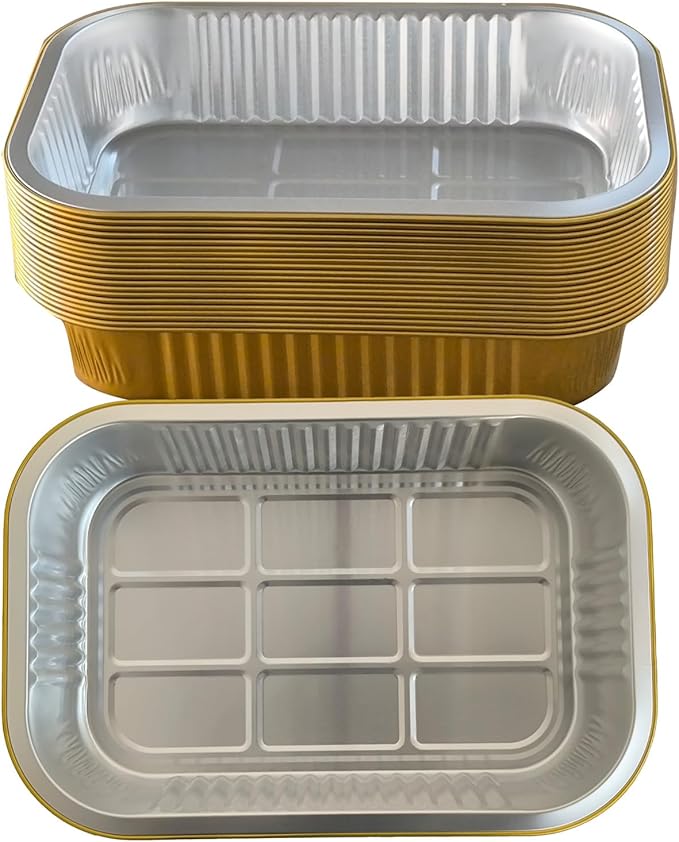 Aluminum foil baking Pans Heavy Duty 2LB Small foil pan 8.5"×6" 20pack by SuiXinCookWelcomeWishyouhappybuy