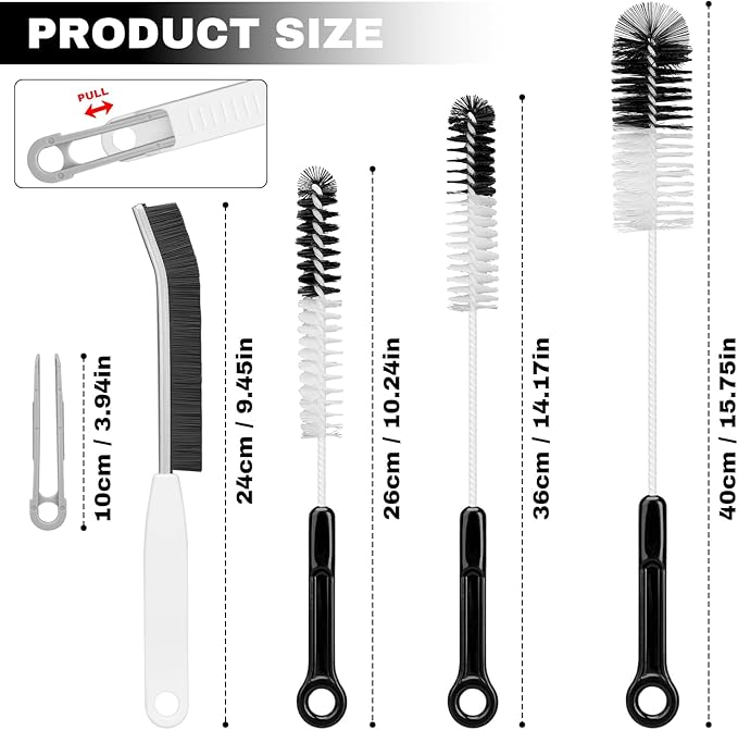 4 Pack Bottle Cleaning Brush Set - Image 2