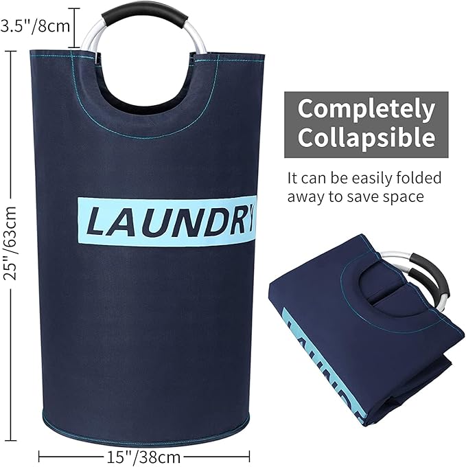 ZERO JET LAG 82L Large Laundry Basket Collapsible Fabric Hamper Tall Foldable - Image 2