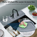 Silicone Sink Splash Guard for Kitchen & Bathroom, 17.7 inch Faucet Mat - Image 4