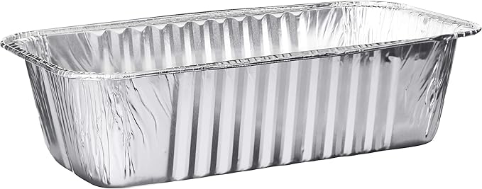PLASTICPRO [5 Lb 25 Pack Disposable Loaf Pans Aluminum Tin Foil Meal Prep by PLASTICPRO