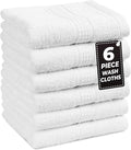 LANE LINEN 6 PC Wash Cloths Bathroom Set -100% Cotton Highly Absorbent by LaneLinen