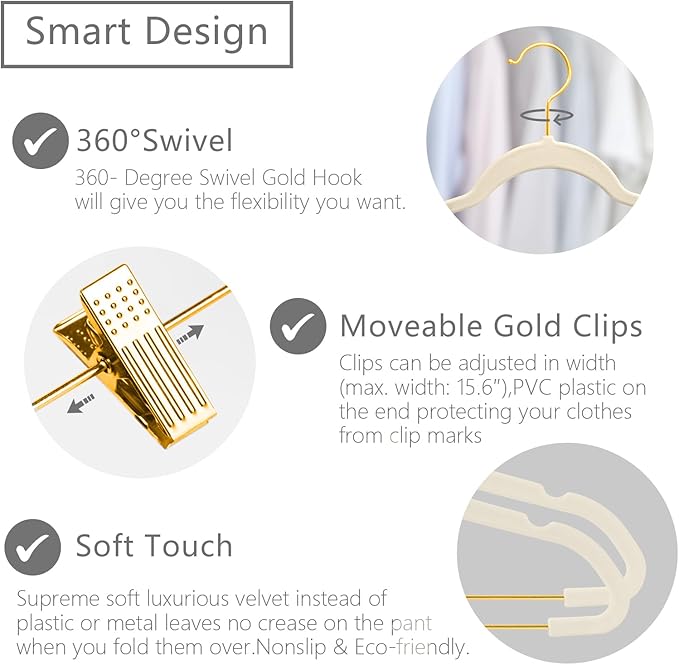 MIZGI Premium Velvet Pants Hangers - Image 2